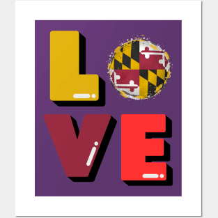 MARYLAND STATE LOVE SET DESIGN Posters and Art